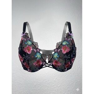 Victorias Secret Bra 36DD Floral Sheer Sexy Unlined Low Cut Demi New